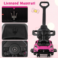 Load image into Gallery viewer, 3 in 1 Kids Ride on Push Car, Licensed Maserati Push Along Car with Handle, Guardrail, 2 Universal Wheels