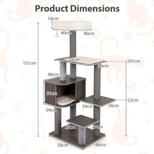 Load image into Gallery viewer, Multi-level Cat Tree for Indoor Cat with Cushion Top Perch