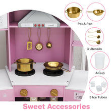 Load image into Gallery viewer, Wooden Pretend Play Kitchen with Real Sounds and Lights