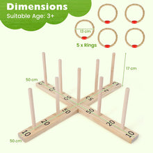 Load image into Gallery viewer, Ring Toss Game for Kids & Adults, Wooden Quoits Games Set