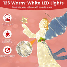 Load image into Gallery viewer, Pre-lit Christmas Angel, 3D Glittered Angel with LED Lights