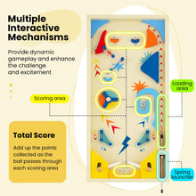 Load image into Gallery viewer, Wooden Pinball Machine Scoring Rotating Track Tabletop Game with 3 Balls