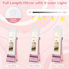 Load image into Gallery viewer, Kids Jewelry Cabinet with Sensor Lights and Full-Length Mirror