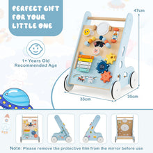 Load image into Gallery viewer, Wooden Baby Walker with Wheels for Boys and Girls 1+ Years Old