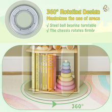 Load image into Gallery viewer, 3-Tier Kids Bookcase, 360¡ãRotating Wooden Children Bookshelf