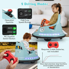 Load image into Gallery viewer, 12V Kids Ride On Bumper Car with Dual Joysticks and 5 Light Effects
