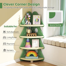 Load image into Gallery viewer, 4-Tier Kids Corner Bookshelf for Kids Room and Nursery Playroom