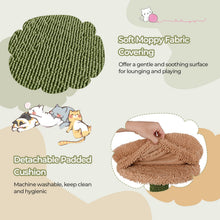 Load image into Gallery viewer, Plant Cat Tree, 152cm Green Aesthetic Cat Tower with Sisal Scratching Posts, Artificial Leaves, Perch, Hammock