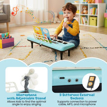 Load image into Gallery viewer, 37 Keys Kids Portable Piano Keyboard with Microphone and Music Stand