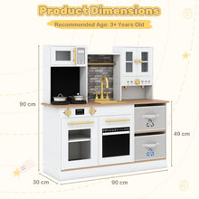 Load image into Gallery viewer, Wooden play kitchen with stove and sounds childrens kitchen with sink
