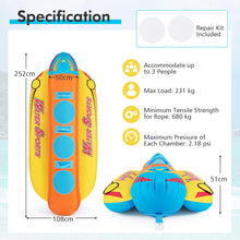Load image into Gallery viewer, 1-3 Riders Inflatable Hot Dog Towable with EVA Seat Pads