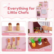 Load image into Gallery viewer, Kids Play Kitchen, Wooden Toy Kitchen with Stoves