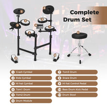 Load image into Gallery viewer, Electric Drum Set Foldable Drum Kit with 18 CM Mesh Drum Pads