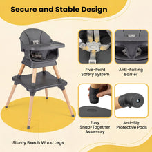 Load image into Gallery viewer, 9 in 1 Convertible High Chairs for Toddlers, Infant Highchairs with Solid Wood Legs