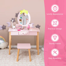 Load image into Gallery viewer, Kids Dressing Table and Stool Set
