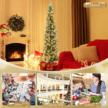 Load image into Gallery viewer, 7 FT Pre-lit Half-Shape Christmas Tree
