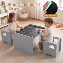 Load image into Gallery viewer, 3 PCS Space-saving Toddler Table and 2 Chairs Set