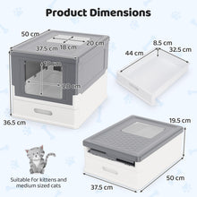 Load image into Gallery viewer, Cat Litter Box, Foldable Hooded Litter Tray with Lid