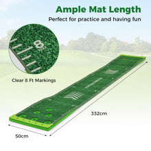 Load image into Gallery viewer, 11 FT Putting Green Mat with 2 Adjustable Putters 6 Balls and 12 Hole Covers for Party