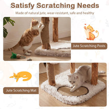 Load image into Gallery viewer, Wooden Cat Tree, Multi-Layer Cats Tower with Jute Scratching Posts & Top Perch