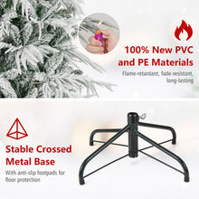 Load image into Gallery viewer, 6 FT Artificial Christmas Tree Flocked Xmas Tree with 250 Warm White LED Lights and Folding Metal Stand