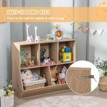 Load image into Gallery viewer, Toy Storage Organizer, 5 Cubby Kids Storage Shelf Unit with Anti-Tipping Kits