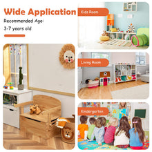 Load image into Gallery viewer, 3 in 1 Kids Storage Bench Convertible Toy Storage Box with Safety Hinge