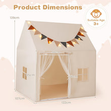 Load image into Gallery viewer, Large Kids Tent, Play Tent with Padded Mat, Globe String Lights