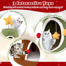 Load image into Gallery viewer, Christmas Tree Shape Cats Tower with Condos