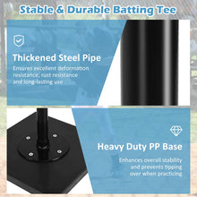 Load image into Gallery viewer, Height Adjustable Baseball Batting Tee with Soft Rubber Topper