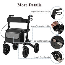 Load image into Gallery viewer, Walker for Seniors with Seat Folding Rollator Walker with Pneumatic Tires