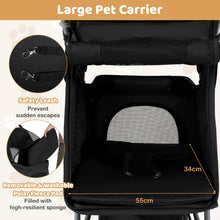 Load image into Gallery viewer, Pet Stroller with Adjustable Canopy and 3 Shock-absorbing Wheels