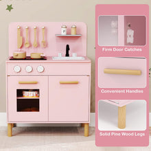 Load image into Gallery viewer, Toddler Pretend Play Kitchen with Light up Stove and Cooking Sounds