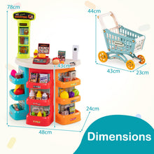 Load image into Gallery viewer, Supermarket Playset for Kids 76 Pieces Pretend Play Grocery Store Set