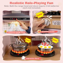Load image into Gallery viewer, Dual-Sided Toddler Pretend Laundry Toy Kitchen Playset with Real Lights & Sounds