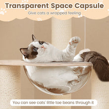 Load image into Gallery viewer, 132cm Tall Wooden Cat Tree Solid Plywood Kitten Tower with Space Capsule