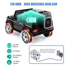 Load image into Gallery viewer, Kids Ride on Car, 12V Licensed Mercedes Benz Toy Car with Remote Control, Music, Horn, Lights, USB