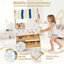 Load image into Gallery viewer, Kids Ice Cream Cart, 2 in 1 Wooden Grocery Store Playset