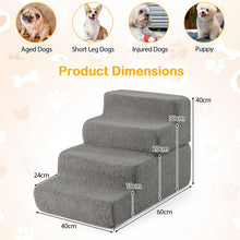 Load image into Gallery viewer, 4-step Foam Dog Stairs with Non-slip Bottom and Removable Washable Cover