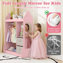 Load image into Gallery viewer, Kids Dress up Storage, Children Wardrobe with Mirror