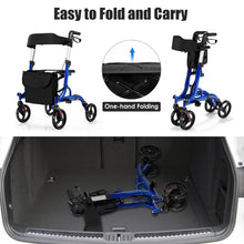 Load image into Gallery viewer, Rollator Walkers 4 Wheels Folding Medical Walking Aid with Seats