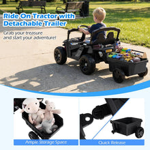 Load image into Gallery viewer, 12V Battery Powered Ride On Kids Tractor with Detachable Trailer