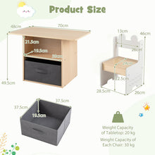 Load image into Gallery viewer, Kids Table and Chairs, Wooden Toddler Activity Desk Set