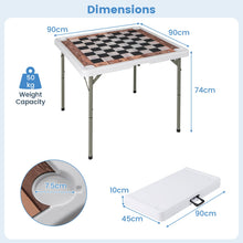 Load image into Gallery viewer, 90 CM Folding Chess Table with Cup Holders and Removable Mat