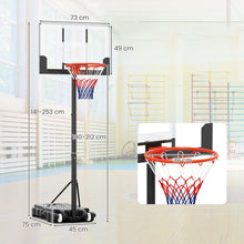 Load image into Gallery viewer, 3.3-7 FT Height Adjustable Portable Basketball Goal with Shatterproof Backboard