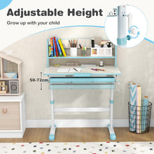 Load image into Gallery viewer, Height Adjustable Children Writing Table with Tilt Desktop and Hutch