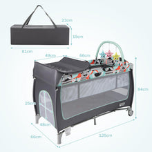 Load image into Gallery viewer, 3 in 1 Baby Playard Portable Infant Nursery Center with Toy Bar