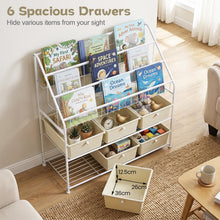 Load image into Gallery viewer, Toy Storage Organizer, Kids Bookshelf with 6 Removable Drawers