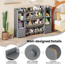 Load image into Gallery viewer, 142 cm Large Toy Storage Organizer with 8 Removable Bins and Bookshelf