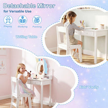 Load image into Gallery viewer, Kids Vanity Table and Chair Set, Princess Dressing Table